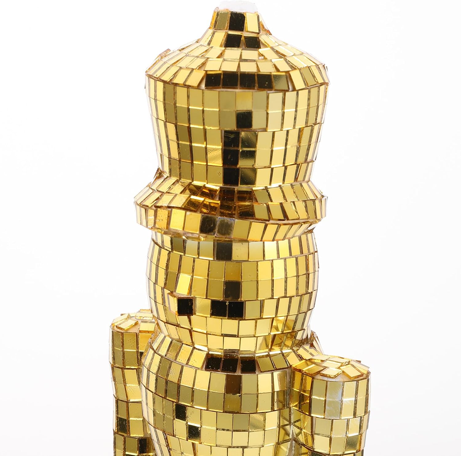 Glass Nutcracker Christmas Decor Statue 40cm Gold Holiday Nutcracker Soldier Figurine Table Centerpiece for Living Room Seasonal Decoration