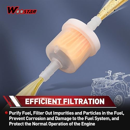 Miniatura 3 de WOOSTAR Filtro de combustible de repuesto de 1/4 de pulgada y 0.236 in para motocross ATV 4 ruedas, quad, ciclomotor, scooter de 50 cc, 70 cc, 90