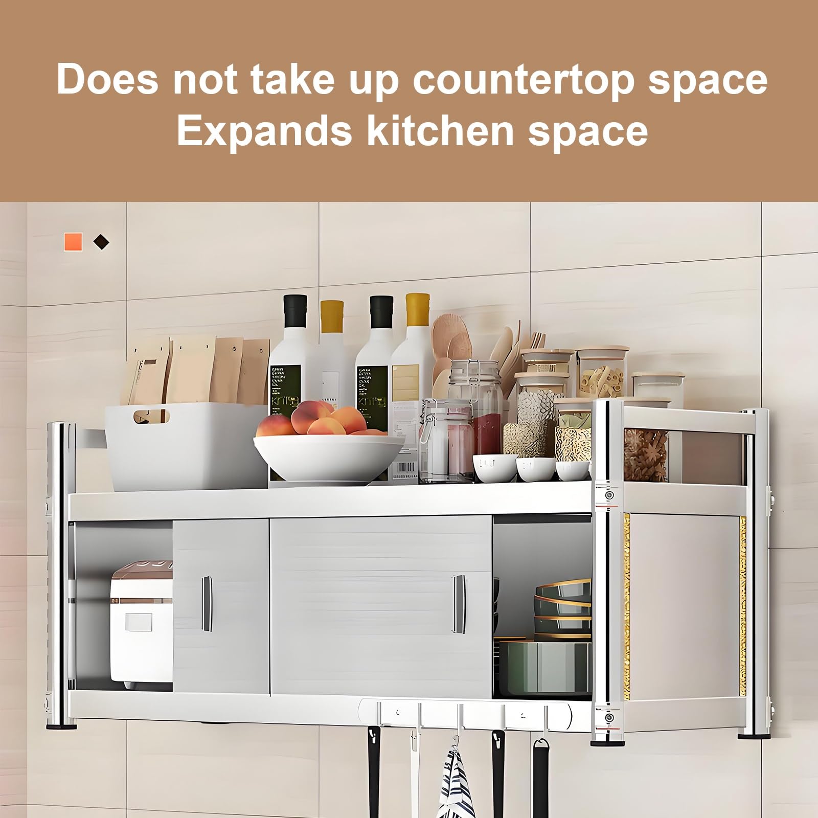 Armadio da cucina con ante scorrevoli, grande capacità, in acciaio inox, per bagno, balcone, camera da letto