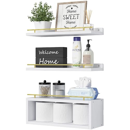 WOPITUES Floating Shelves for Wall with Cube Shelf, Wall Shelves
