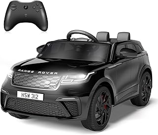 Garvee 12V Voiture Electrique Enfànt, Land Rover Licenciée avec Télécommande, Musique & MP3, Véhicule Électrique pour Enfants 3 an+(Noir)