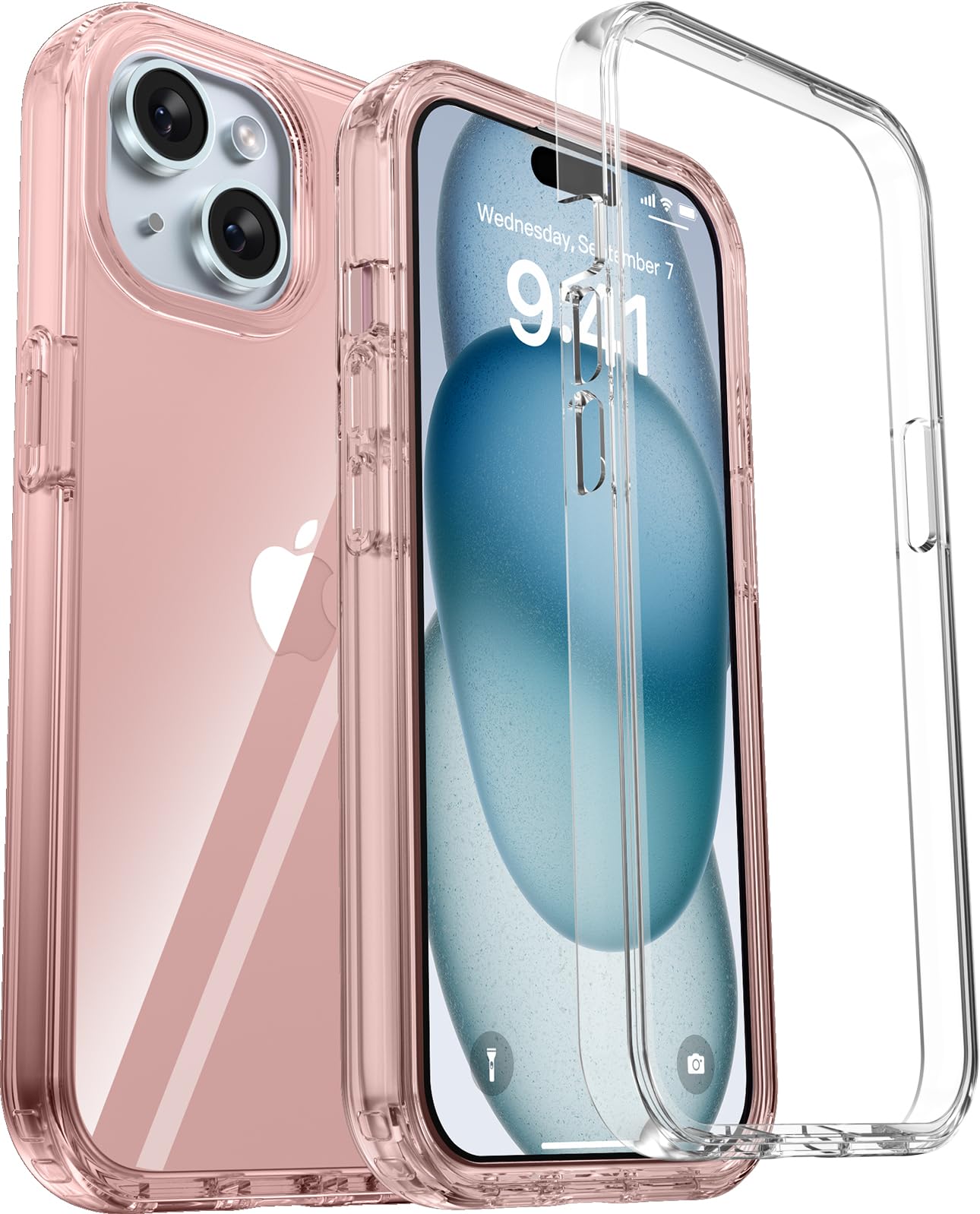 ORIbox for iPhone 15 Case Rose Gold, [Military-Grade Drop Defense] [Rugged Dual-Layer Design] Anti-Fall Case for iPhone 15 Phone Case, Force Armor Series, 6.1 inch, Rose Gold