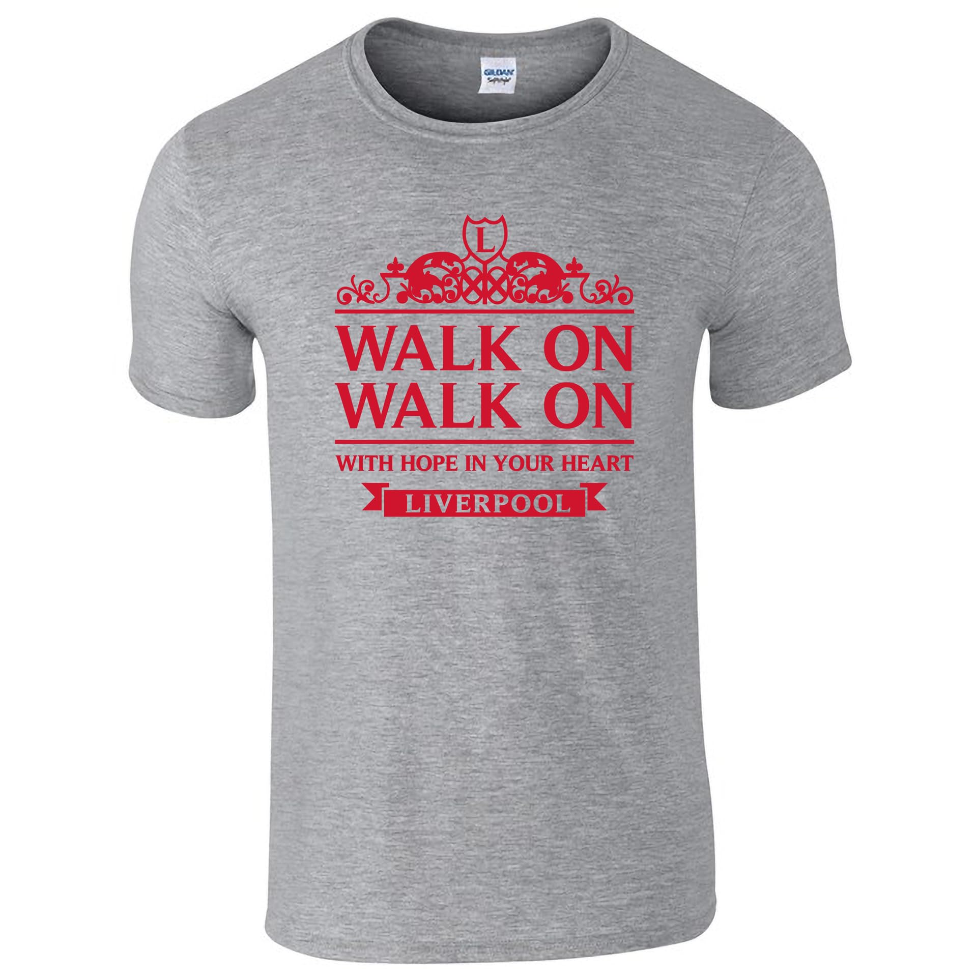 Partisan Liverpool T-Shirt Walk On Adult (UK, Alpha, L, Regular, Regular, Grey)