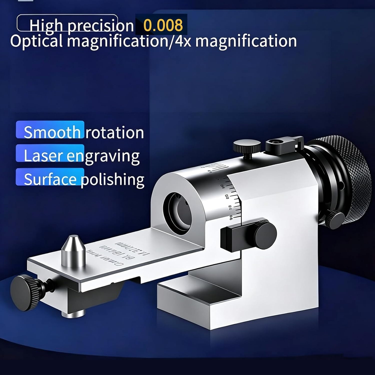 Raschiatore ottico di precisione per mole abrasive, lente dingrandimento 4x, sagomatura di raggi e angoli, adatto a mole da 8 pollici, precisione 0,008 mm