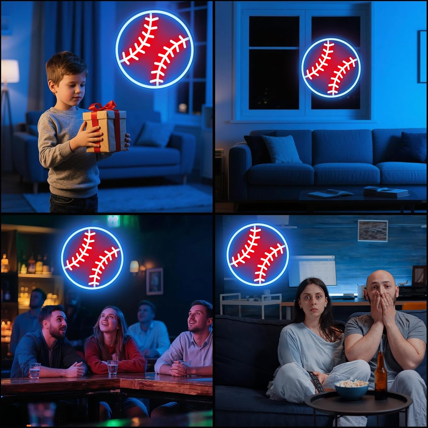 Baseball Neon Sign for Wall Decor, Powered by USB Baseball Neon Light for boys 8-12, Dimmable Sports Light Up Sign, LED Neon Sign for Living Room Bedroom Teenager Man Cave College Club Shop Decor - Image 7