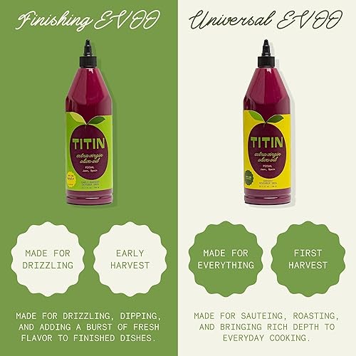 Miniatura 6 de TITIN Paquete doble de aceite de oliva virgen extra, acabado picual y juego de cocina diaria de España (Jaén), alto contenido de polifenol prensado