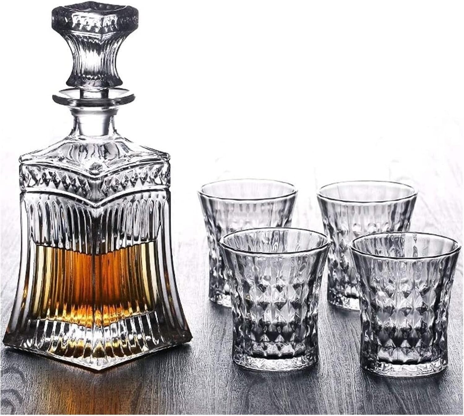 Whiskey Decanter Sets for Men Engraved Tumbler Glasses