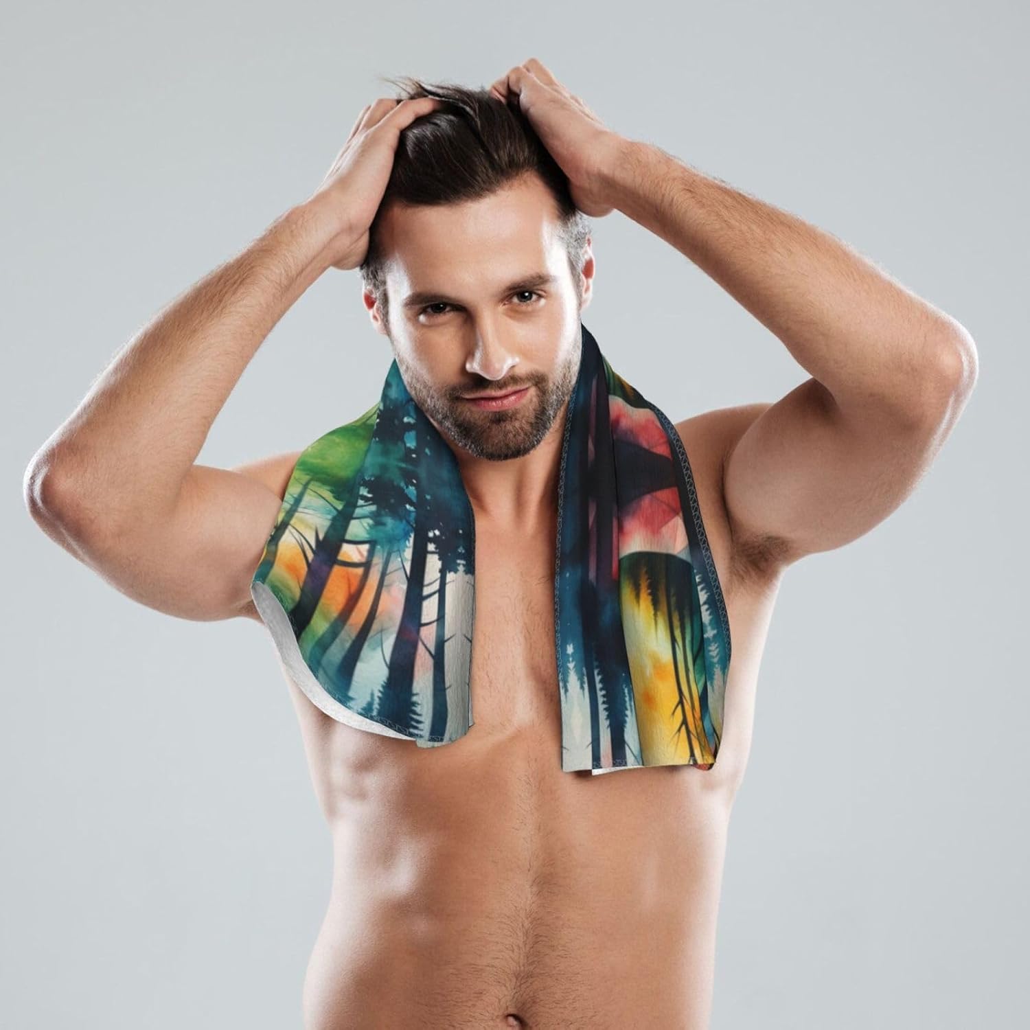 Tree Art Print Hand Towels for Kitchen, Decorative Bathroom Towels Decor Farmhouse Cute for Men Women Gifts