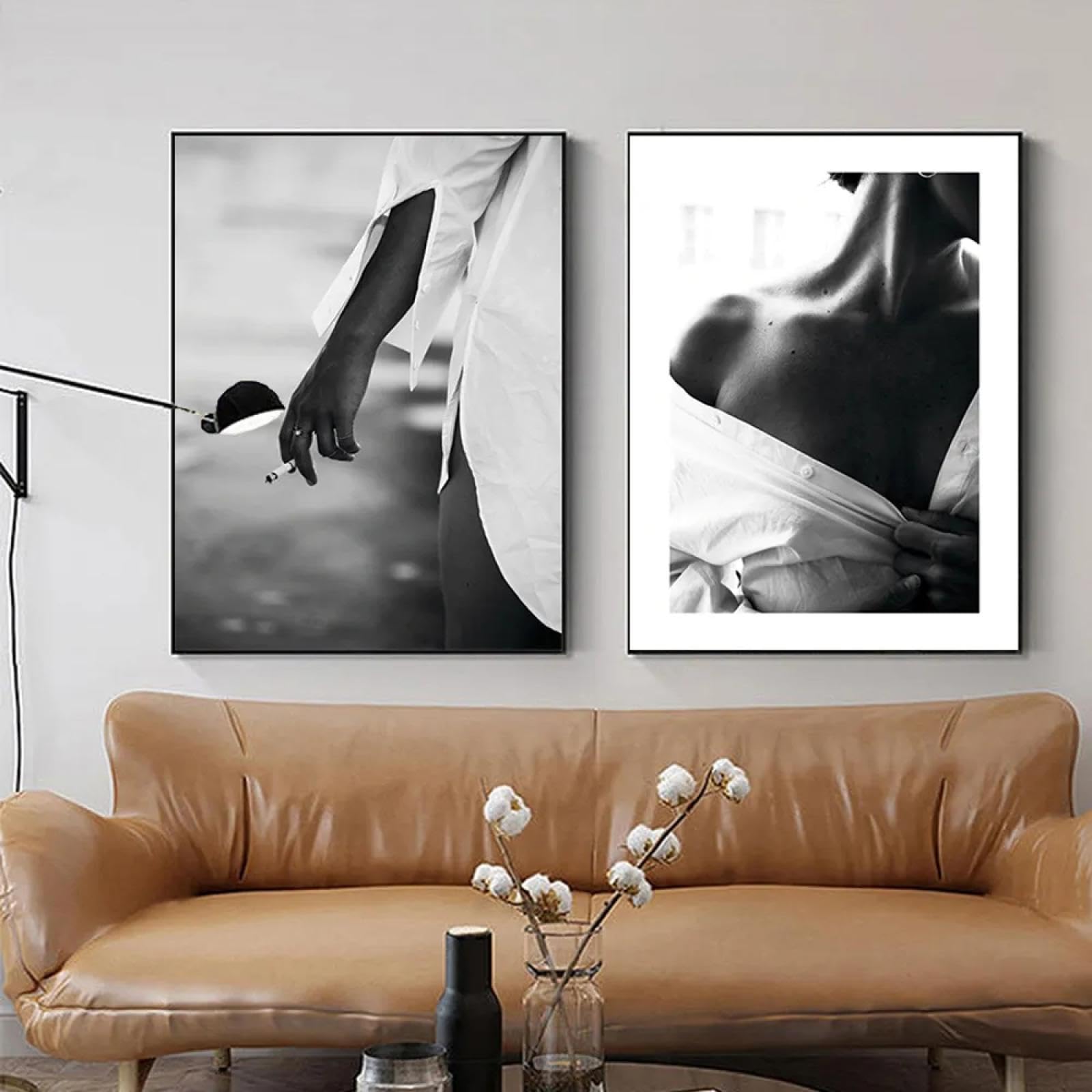 Affiches et impressions femme sexy noir blanc - Toile peinture haut de gamme pour intérieur chic - 8