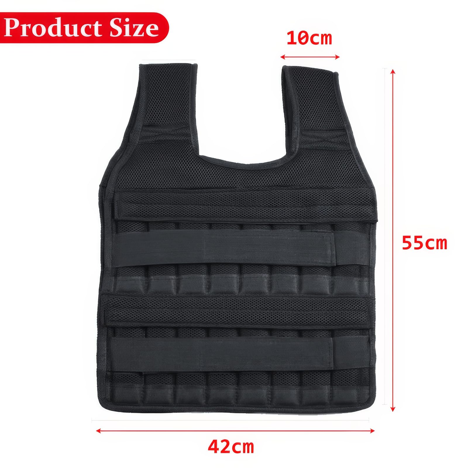Gilet da allenamento regolabile da uomo, peso 12,8 kg, 42 x 55 cm, nero, con pesi in ferro, per corsa, allenamento, design sottile