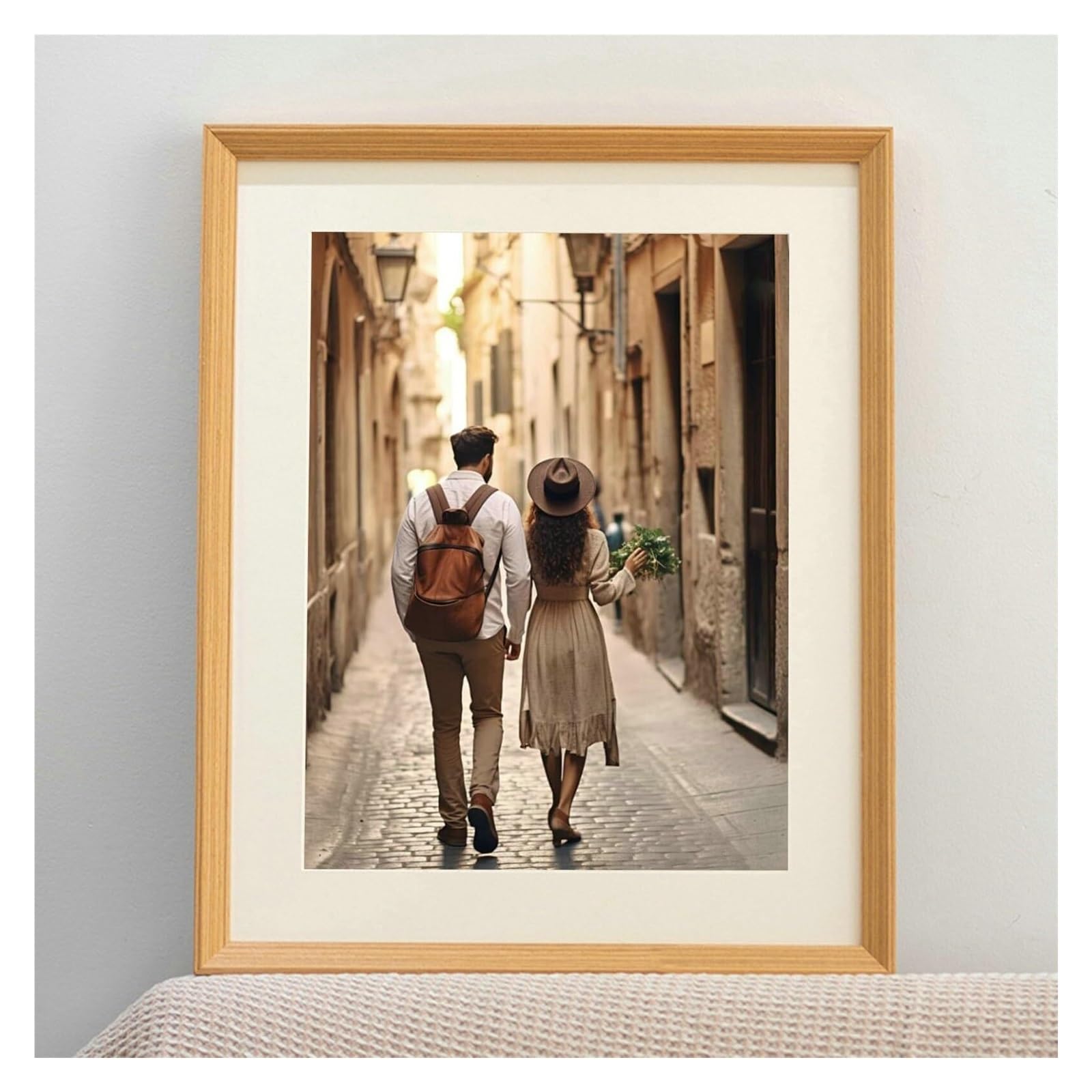 Cadre photo mariage en bois café 10.5x15 cm pour decoration murale de chambre