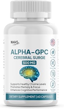 Alpha GPC Cerebral Surge 500 mg Brain Supplement for Men & Women