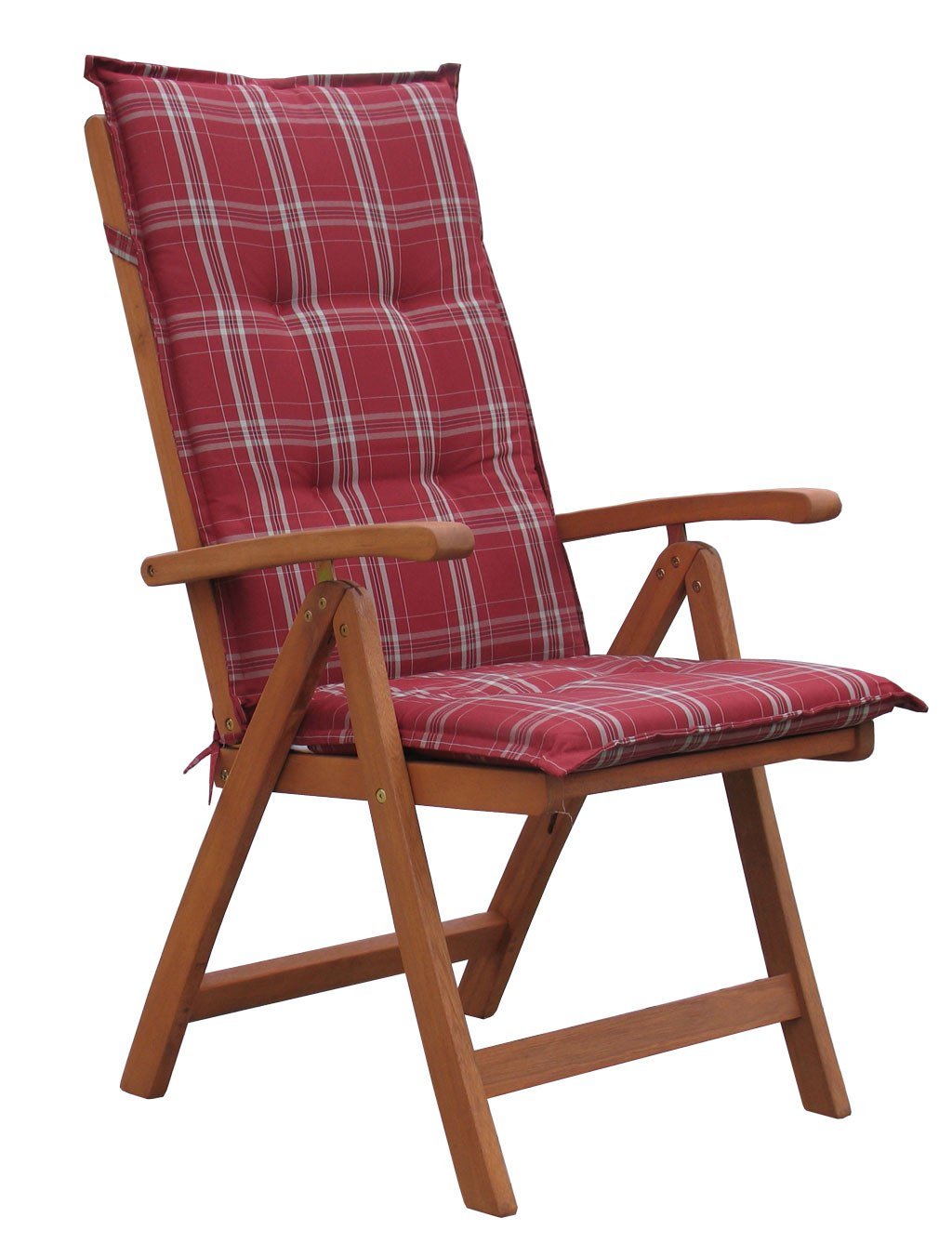 Coussin rembourré rouge rubis pour chaise de jardin Grasekamp 10517