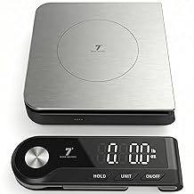 11lb Digital Kitchen Food Scale with Pull Out Display & Meat Thermometer, 0.1g Precision Wireless Scale for Baking, 304 Stainless Steel, LED Screen, 5 Units, USB Rechargeable