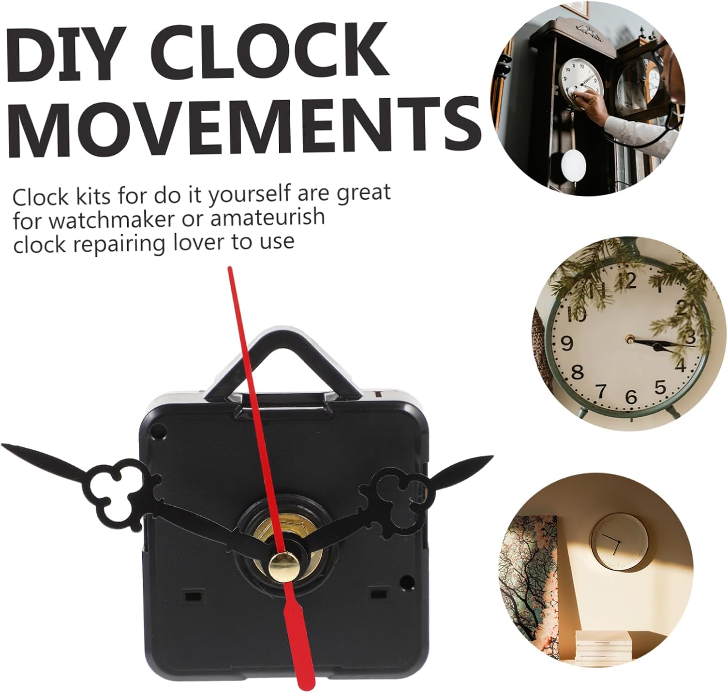 Holibanna Silent Quartz Clock Movement Battery Operated Clock Parts Battery Operated Kit