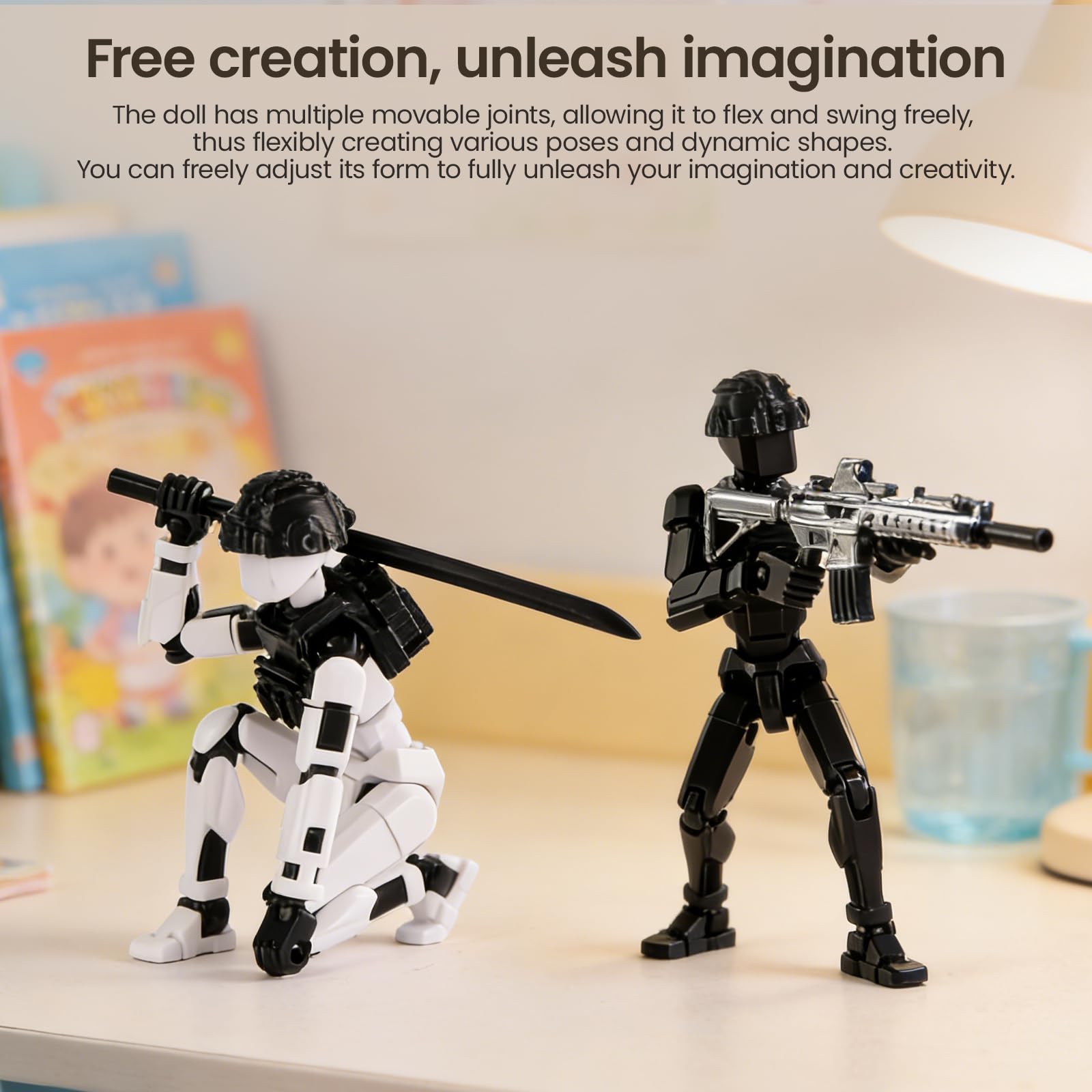 Juego de 5 figuras de acción de 13 escudos de policía impresos en 3D, T13 Titanes T13, 13 figuras de acción de robot móvil que luchan contra T13 con armas, kit completo de construcción coleccionable