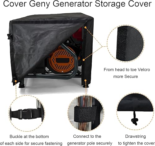 Miniatura 3 de Cover Geny Cubierta exterior impermeable para generador, resistente a la intemperie y a los rayos UV, cubierta de almacenamiento para generadores