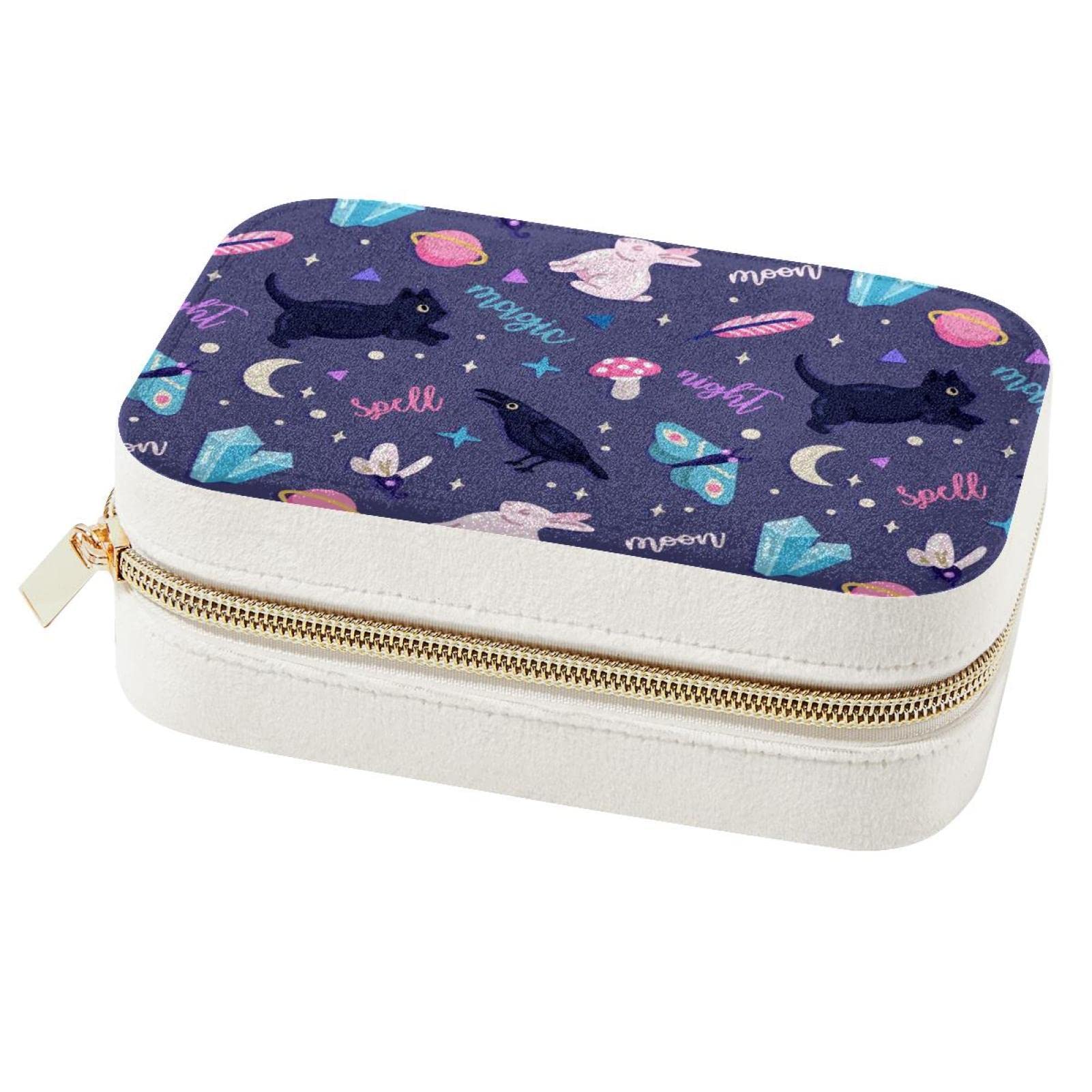 Boîte à bijoux portable violette idéale pour vos voyages et week-ends