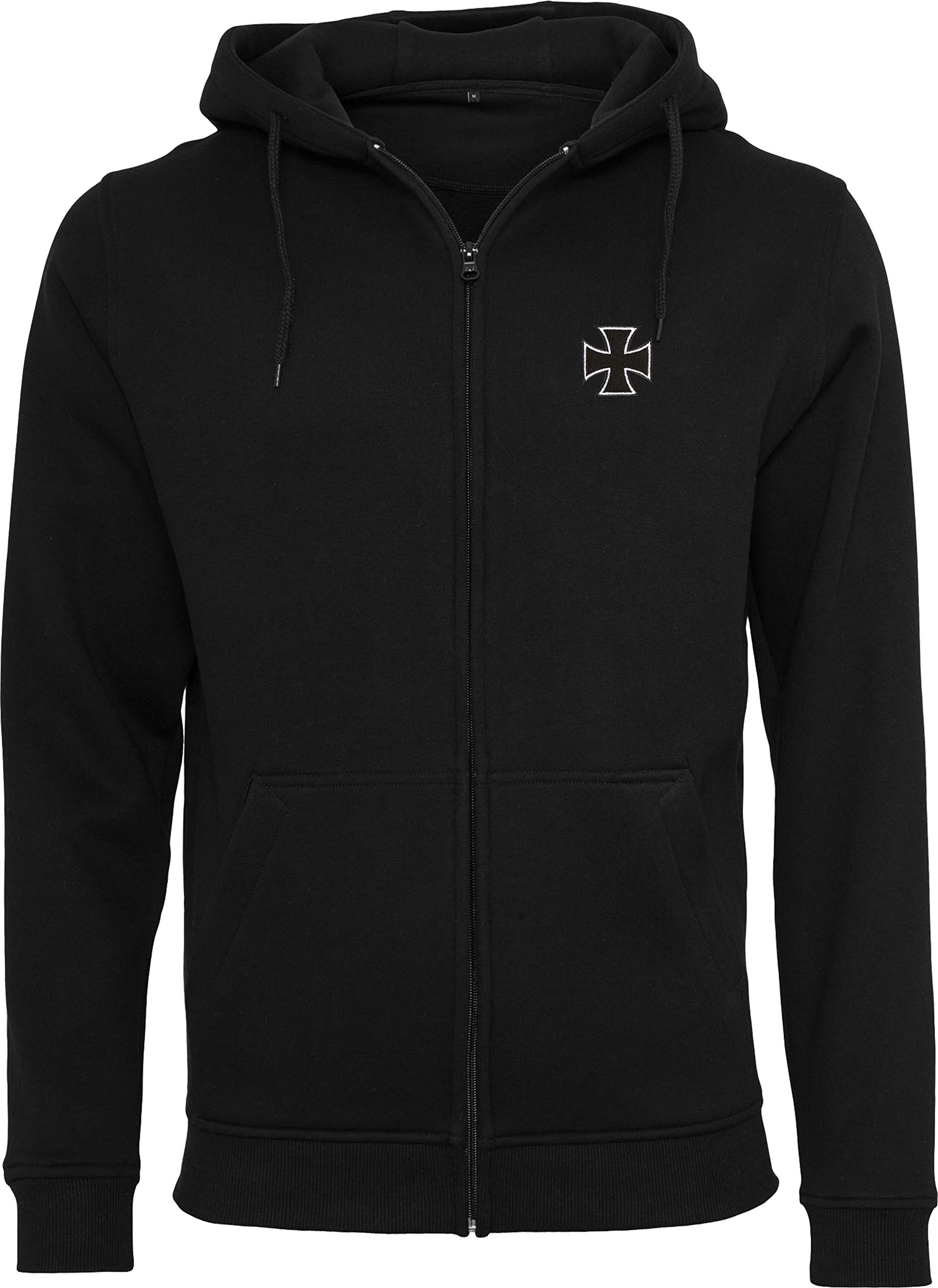 Sweat à Capuche Zippé : Biker Pray avec Broderie Croix de Fer - Cadeau pour Bikeur-s/Moto/Blouson Homme/Hoody/Hoodie/Chopper/Hooded-Jacket/Veste/Gilet/USA/Sweater/Pull-Over