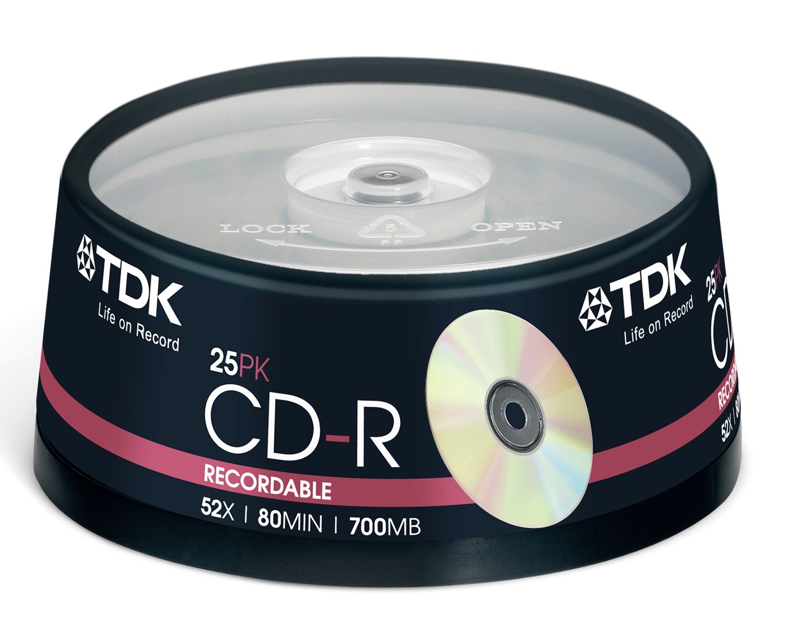 TDK CD-R 52x Cakebox 25 - CDs vírgenes
