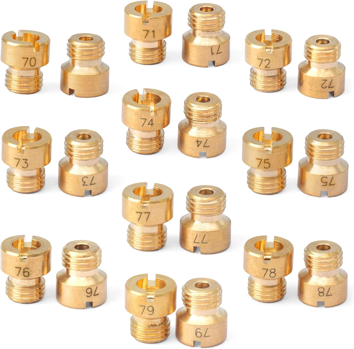 1/4-32 Carburetor Main Jets Kit Compatible with Holley 2010 2300 4010 4011 4150 4160 4500 Carb, Aperture Size 70 71 72 73 74 75 76 77 78 79 10 Sets 2Pcs Per Size