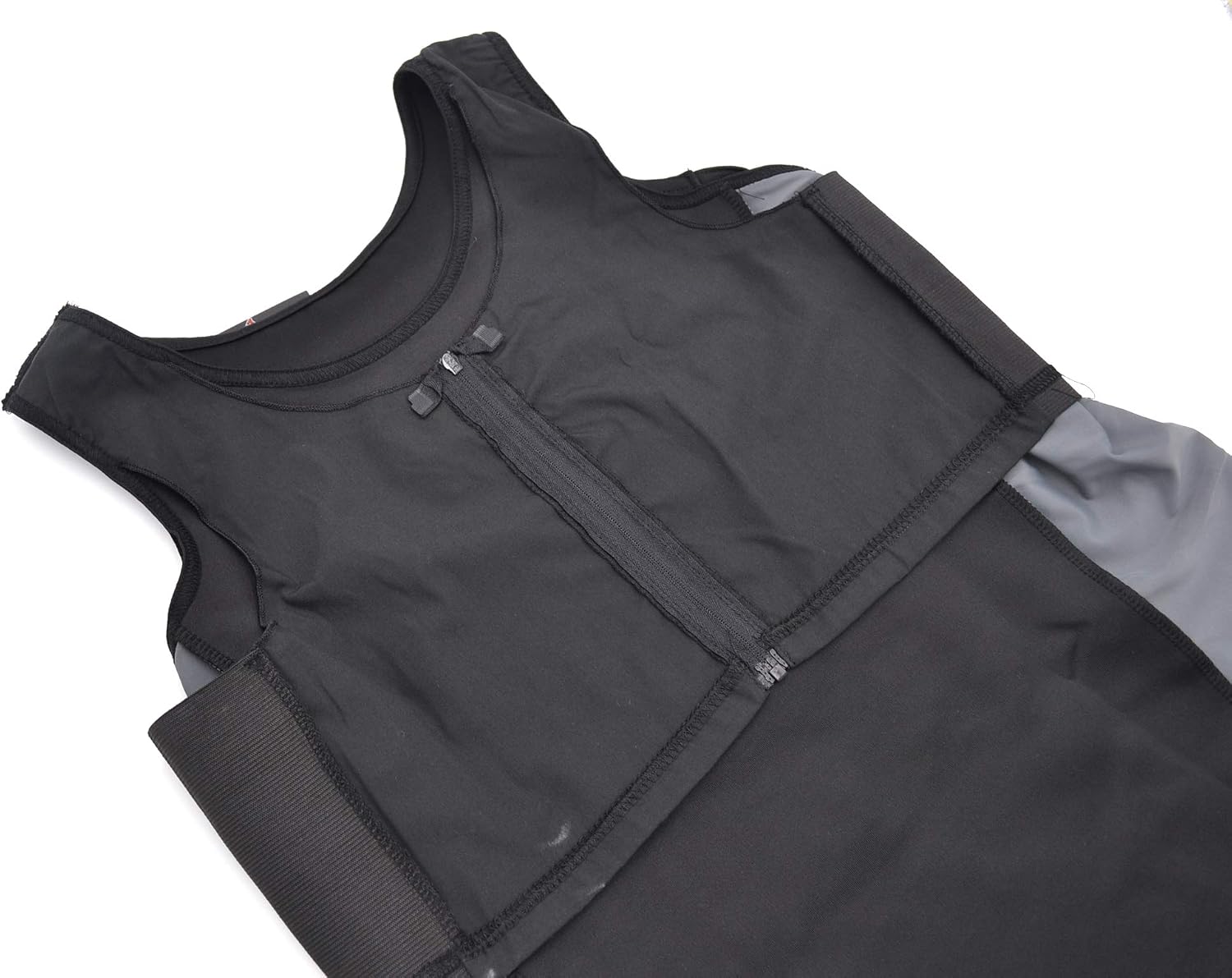 Women Lesbian Tomboy Zip Up Chest Binder Quick-Drying Swimwear Vest Tank Top+Swimming Pants