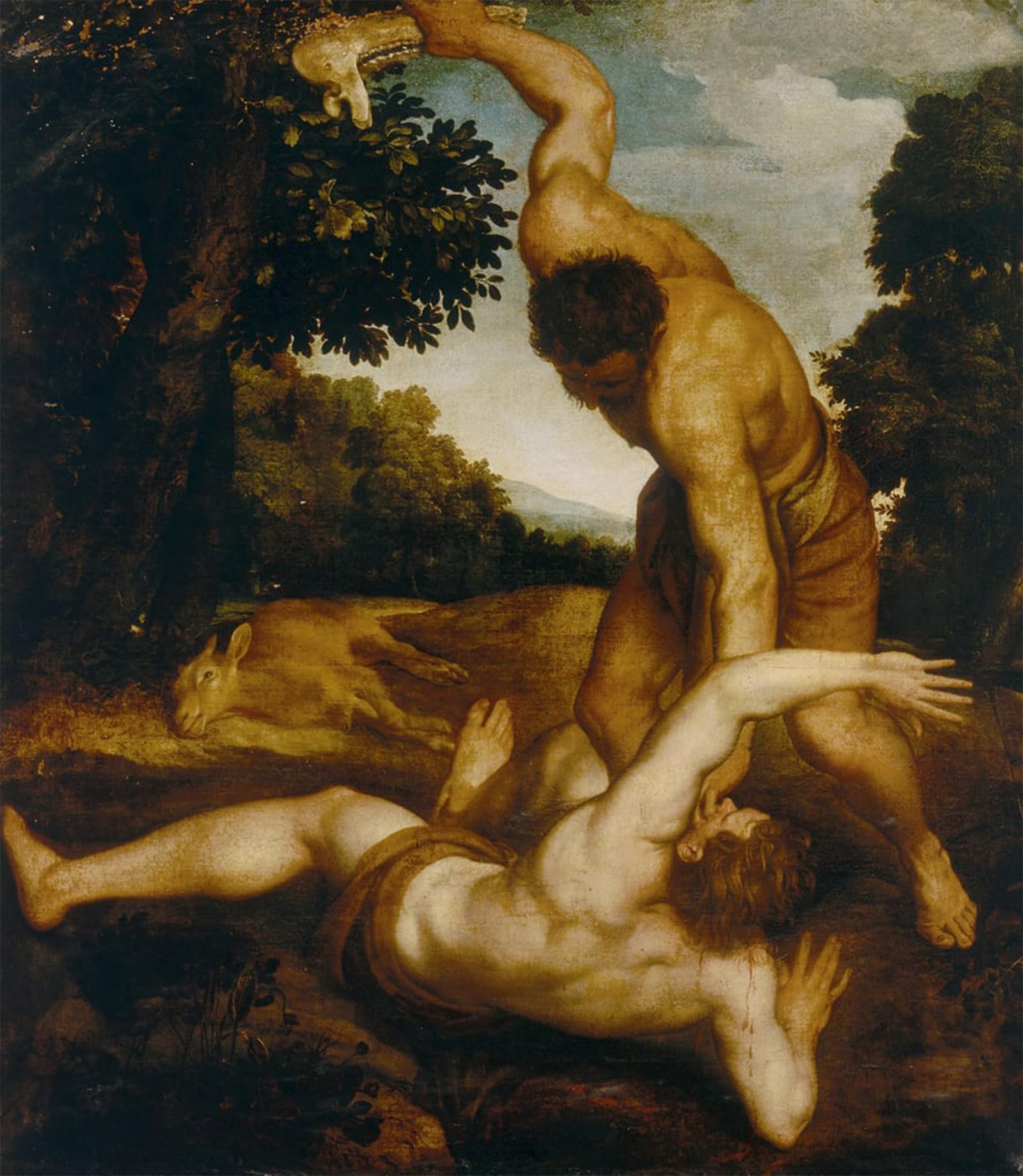 POSTERIIk Vintage Classic Picture Landscape Artwork Samson Killing a Philistine by Andrea Schiavone Portrait Canvas Painting for Office Home Decor 60x90cm