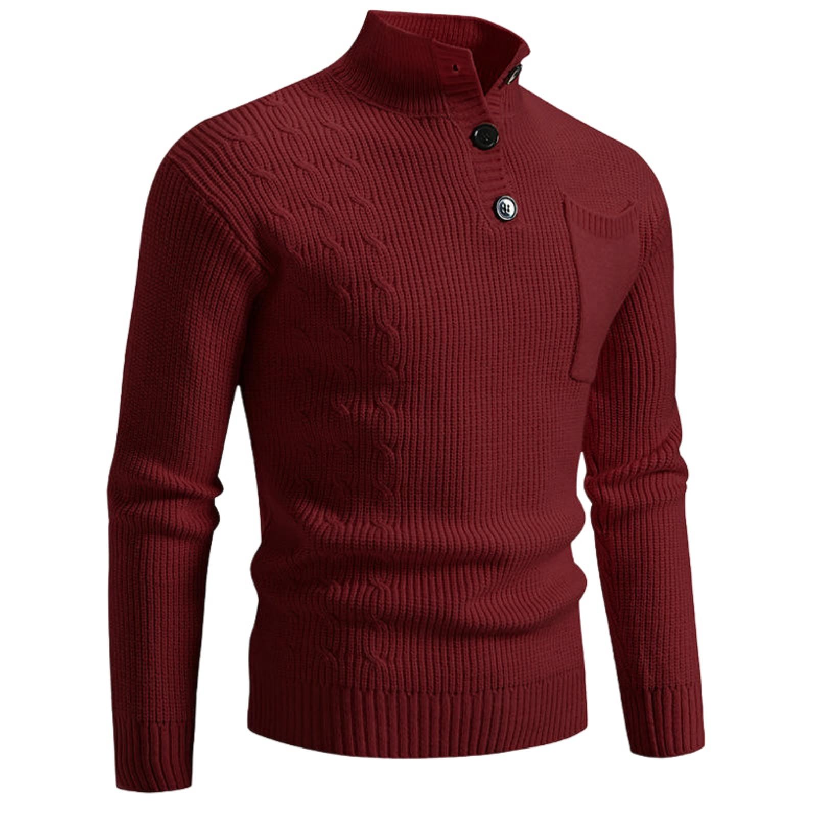 Suéter informal de moda con cuello alto para hombre