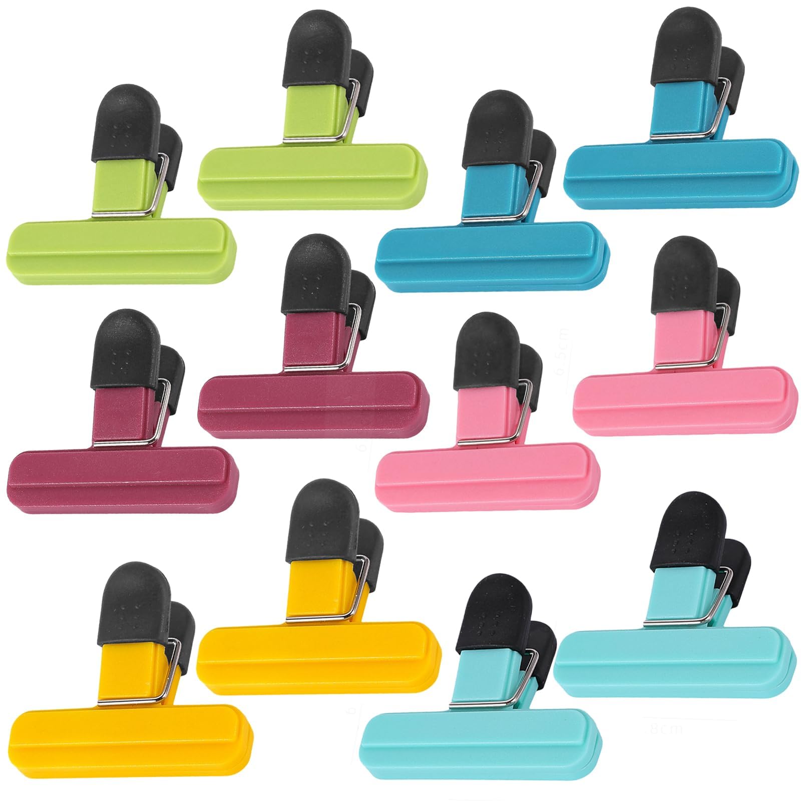 12 Pieces Bag Clips for Food Storage Food Pegs, Food Storage Clips, Heavy Duty Freezer Bag Clips