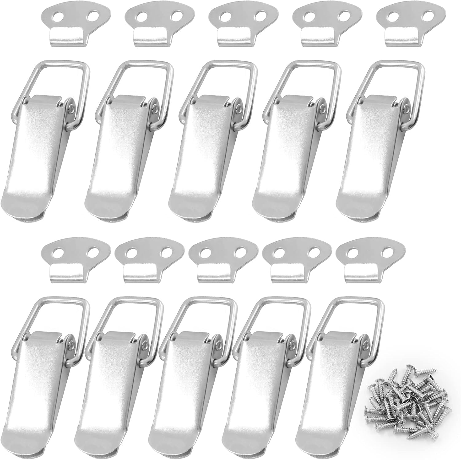 Unlorspy 10 Pack Spring Loaded Toggle Latch Catch, Stainless Steel