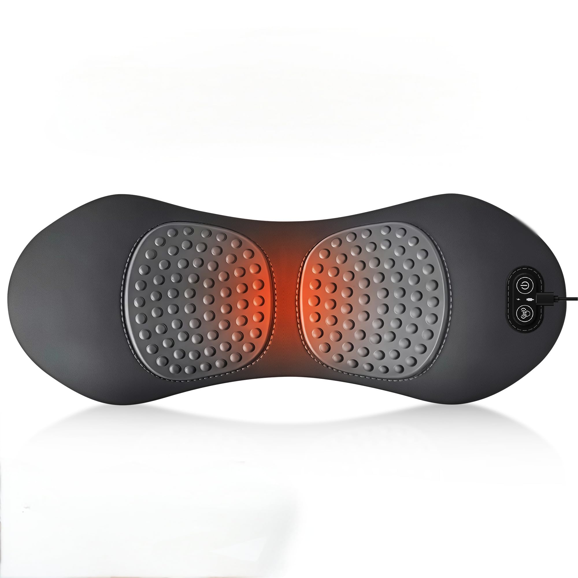 lewitools 3-in-1 Powered Lumbar Pillow with Airbag & Heat | Adjustable Height for Bed & Chair | Back Support & Massage Pillow for Relaxation (Black)