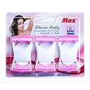 CELLEBII Women's Disposable Razor Blade Hair Removal 6 Pack Stainless Steel Safety Blade Wet Use Shaving Razor with Pink Silicon Teeth Non-Slip Handle gallery image