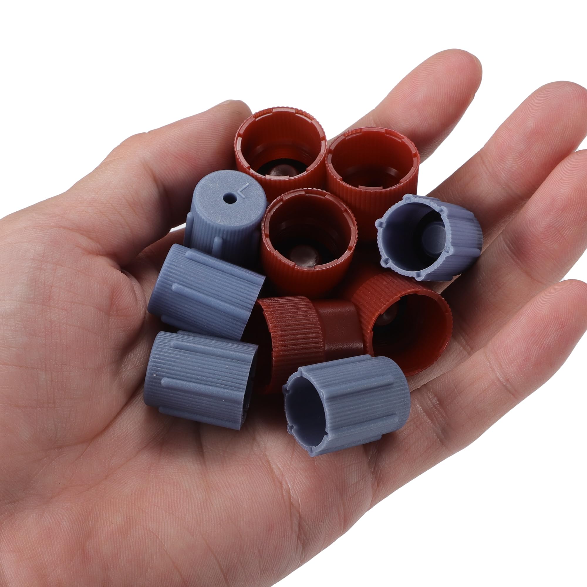 A ABSOPRO 5 Coppie di tappi valvola per condizionatore d'aria da 0,55" per Sistema A/C auto, colore blu