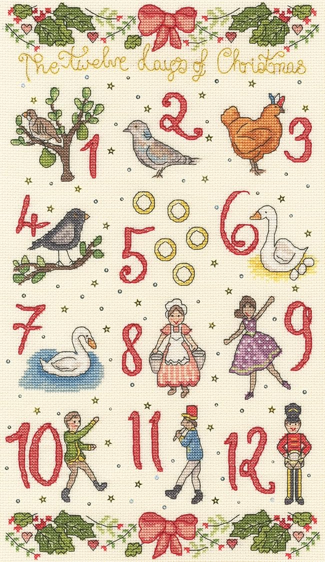 Bothy Threads Counted Cross Stitch Kit - Five Gold Rings