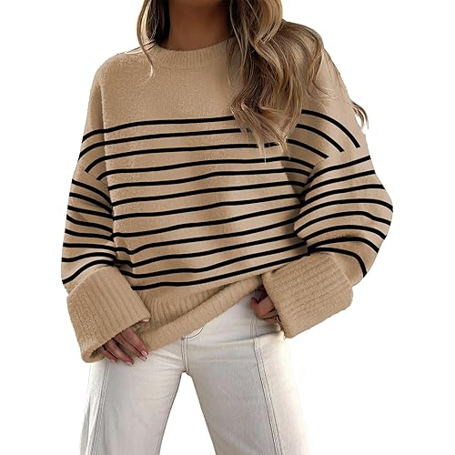 ANRABESS Women's Oversized Sweaters 2025 Long Sleeve Fuzzy Knit Casual Chunky Pullover Sweater Fall Outfits Clothes