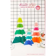 Slant Collections Set of 3 Acrylic 3D Mini Christmas Tree Decorations for The Home and Office, Largest is 10" Tall