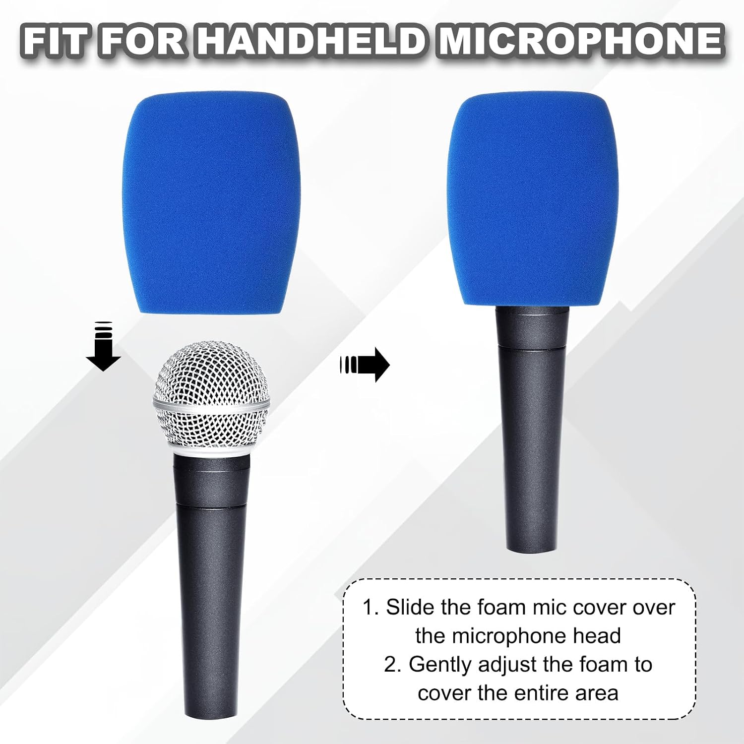 MECCANIXITY Foam Microphone Covers, Square Handheld Mic Windscreen Reusable Microphone Filter Sleeve for Interviews, Recording, Stage Performance, Orange image 5