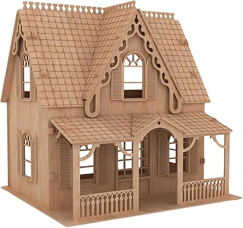 Bird's Wood Shack Anne Shirley - Modelo de madera 3D de casa de muñecas - Miniatura sin pintar hecha a mano - Diseño cortado con láser de abedul
