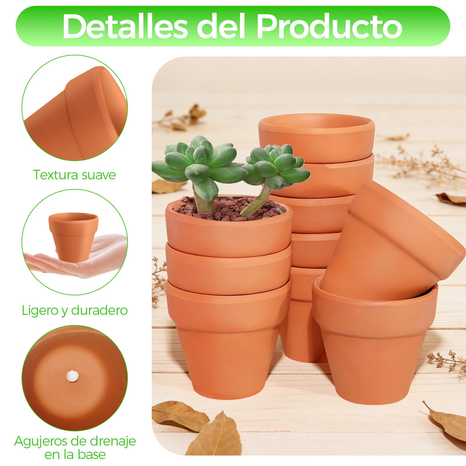 Valyrane Pack de 24 Macetas de Terracota de 5,5 cm con Agujero de Drenaje, Pequeñas Macetas Reutilizables para Suculentas, Cactus y Flores, Ideales para Manualidades en el Hogar y la Oficina - 4