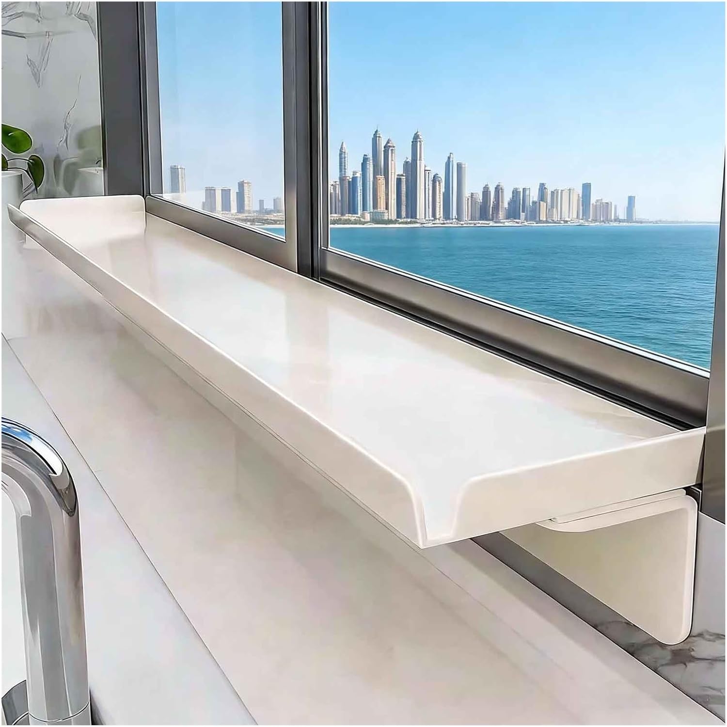 Window Sill Extender Plate, Carbon Steel Plants Shelf Countertop Extension Board with Magnetic Base for Kitchen Bathroom Organization(50x20cm(19.6x7.8in))