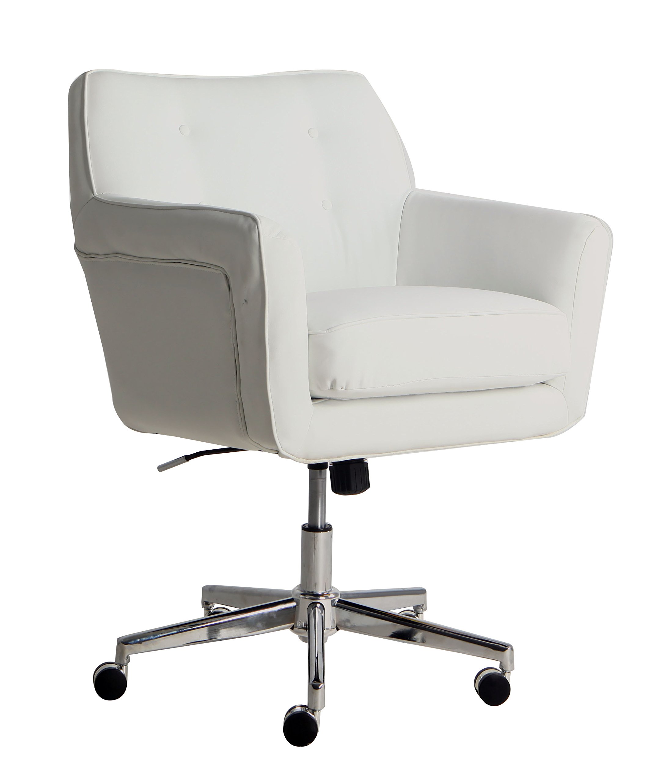 Serta Style Ashland Home Office Chair, Clean White Bonded Leather