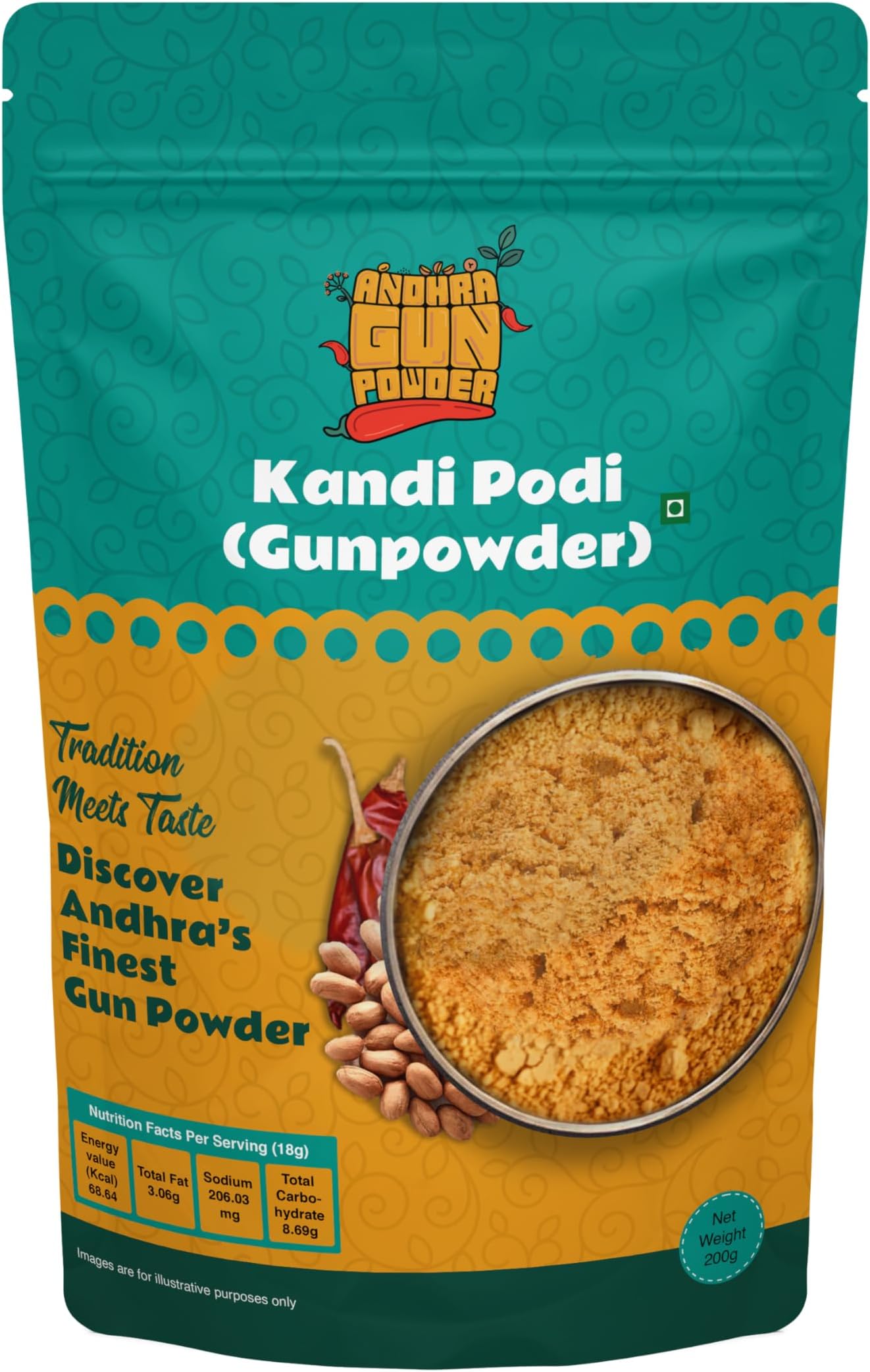 (Kandi Podi) - 200g | Dosa Idli Powder | Paruppu powder | Gunpowder | Chutney Podi | Putnala podi/mulgapodi powder