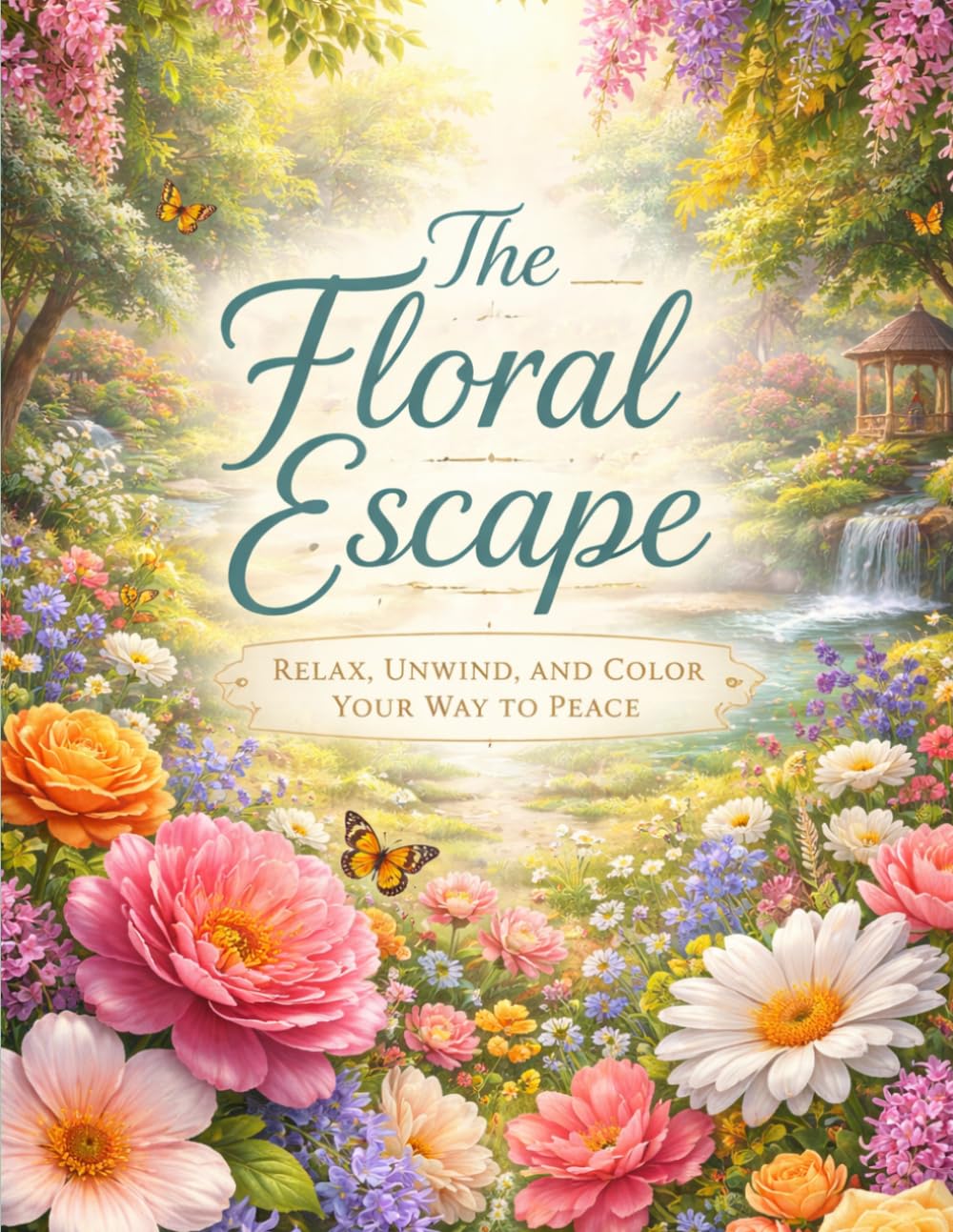 The Floral Escape: A Relaxing Coloring Book for Stress Relief, Mindfulness, and Inner Peace.