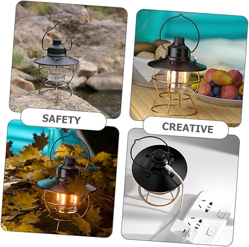 Miniatura 7 de 1 Unidades Retro Camping Linterna Portátil Linterna LED Vintage Camping Luz Camping Accesorio Linternas Camping Suministro de mano USB Linterna