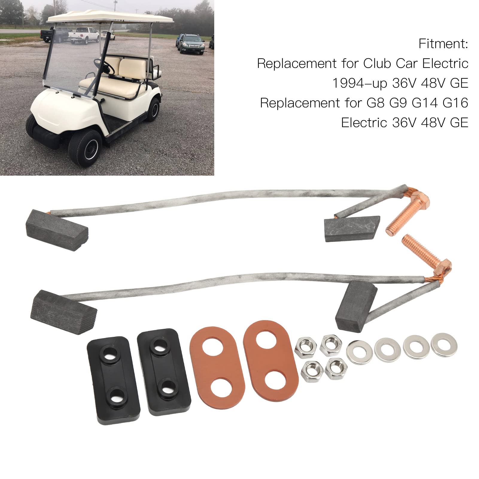 Kit De Escobillas De Carbón Para Club Car G8 G14 G16 - Reemplaza OE 1017947, 1017946, 520108 - 36V/48V