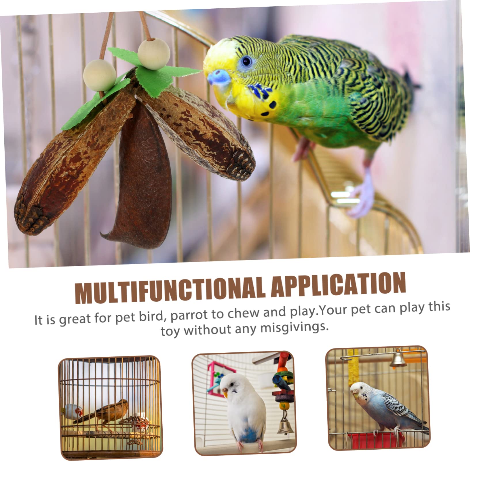 GALPADA Natural Bird Chewing for Parrots Durable Hanging Foraging Plaything for All Birds Fun and Engaging Design for Physical Activity and Playtime