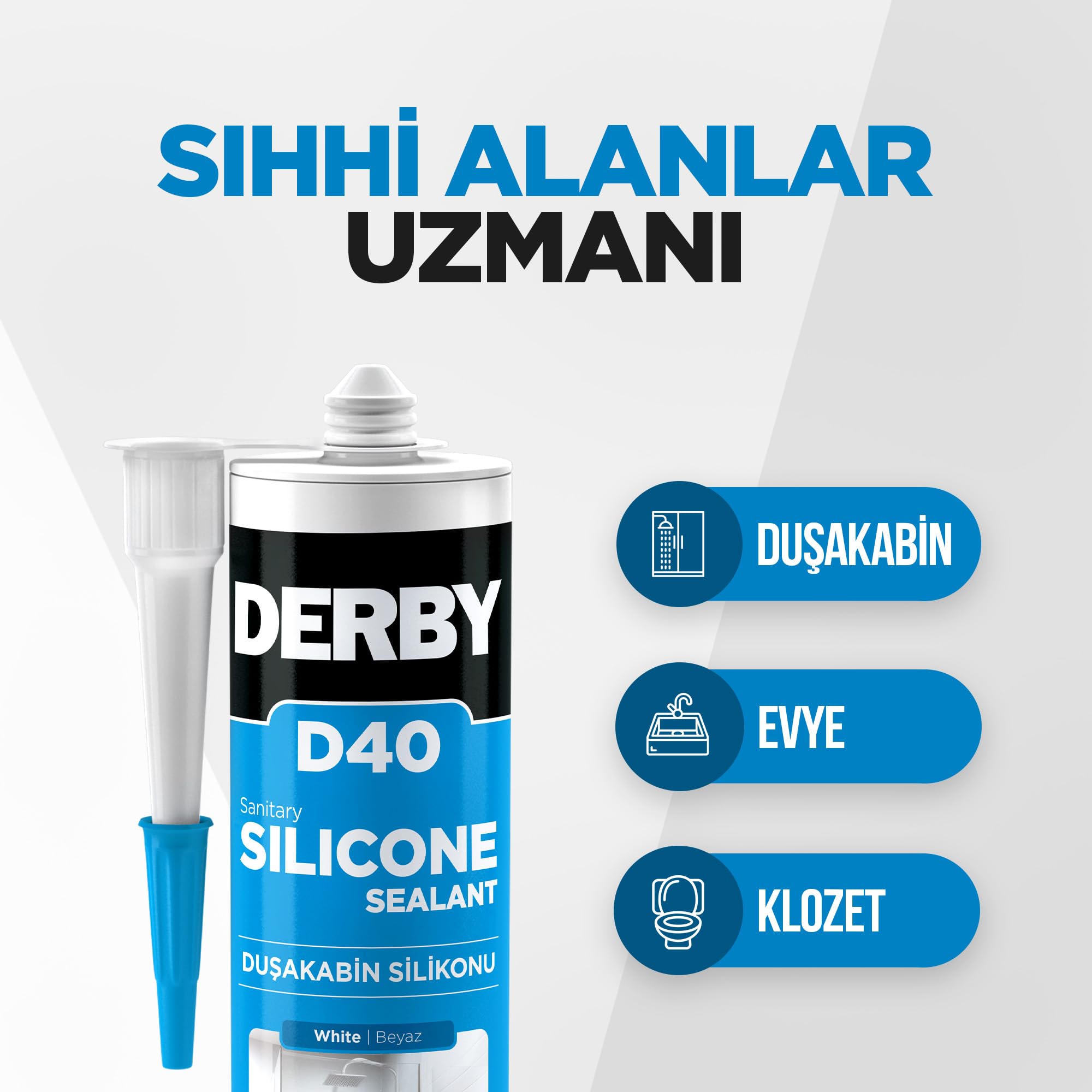 Derby D40 Duşakabin Silikonu Beyaz - 320g