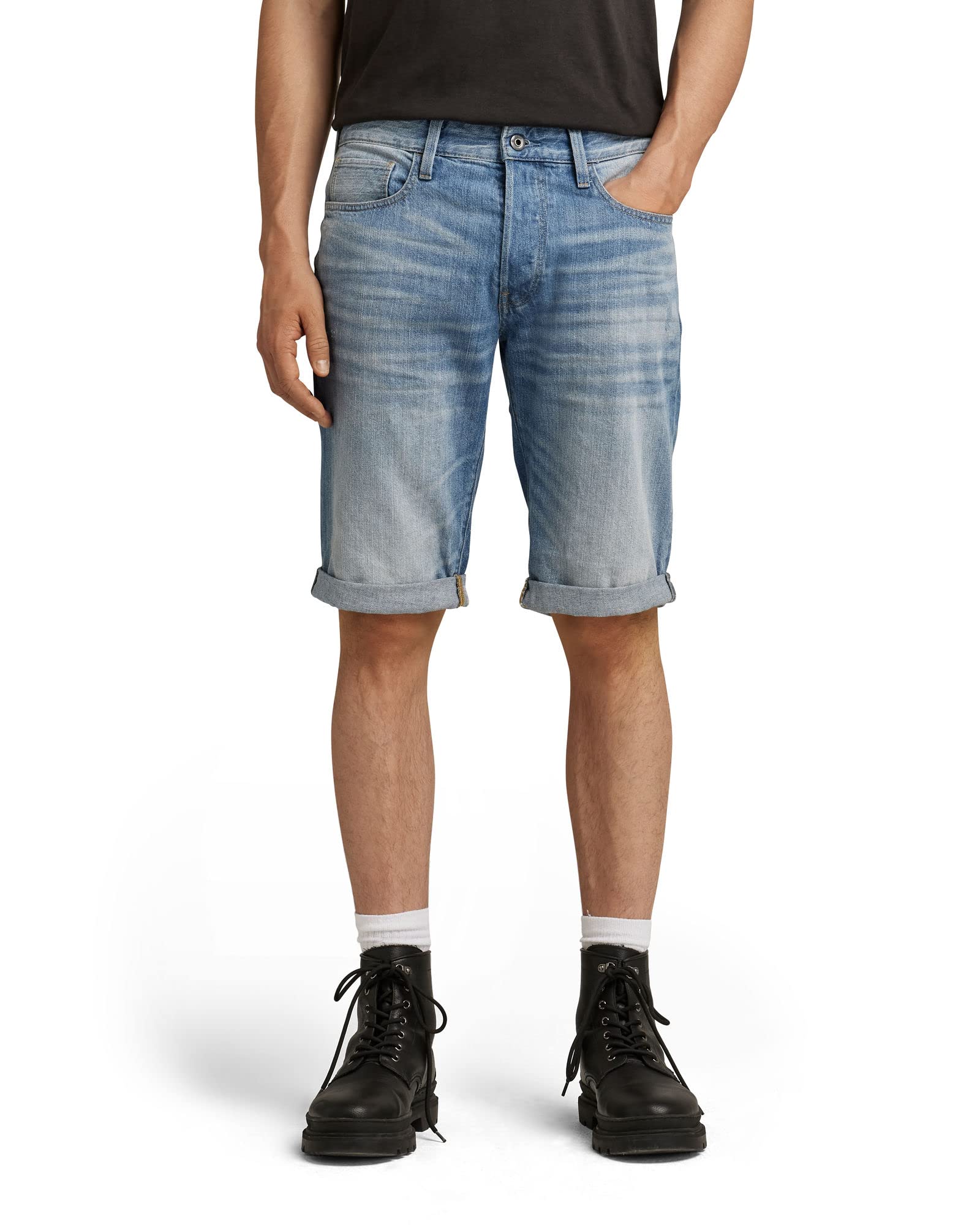 G-STAR RAW Shorts 3301 para Hombre, Azul (Lt Aged D07432-8973-424), 30
