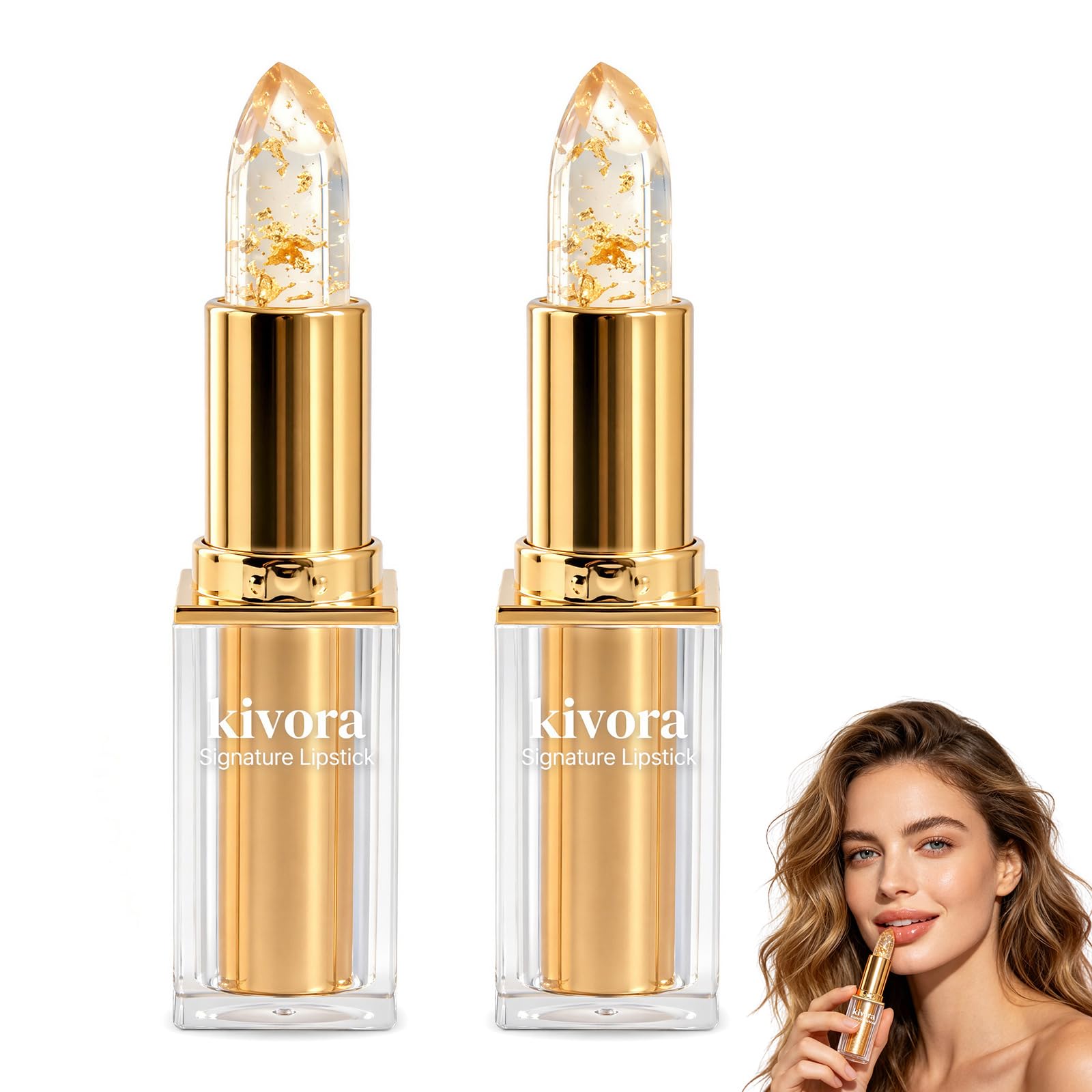 Kivora Lipstick for Mature Lips, Advanced Kivora Signature Lipstick, Ph-Adaptive Color Changing Lip Stick, 24-Hour Hydrating Lip Care(2pcs)