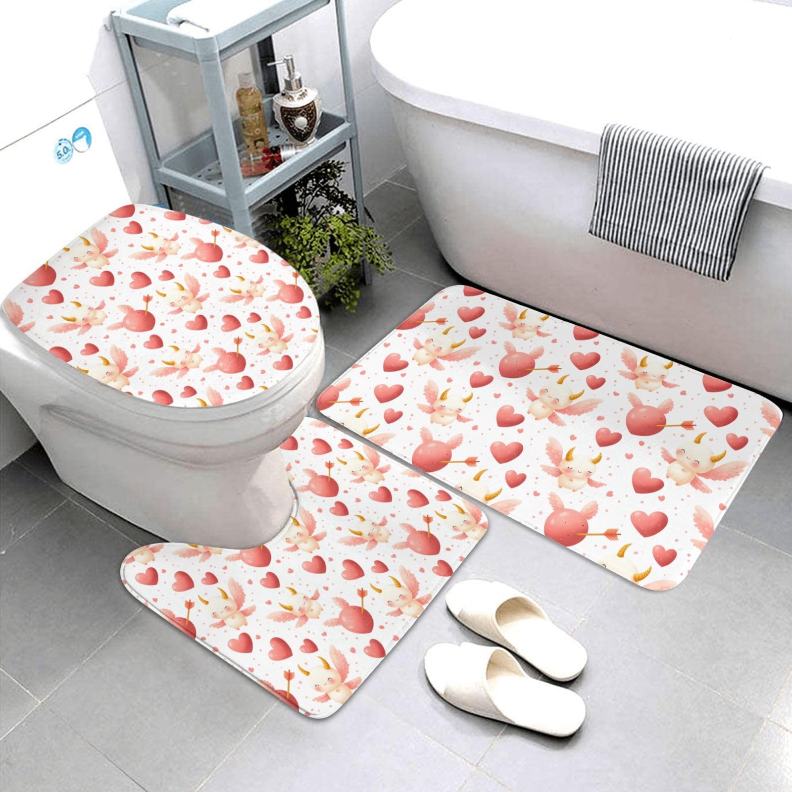 Tapis de salle de bain antidérapant et absorbant rose pour sécuriser le sol après la douche